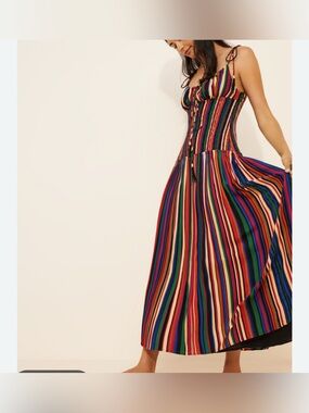 forever 21 pink and white striped dress FARM Rio | Dresses | Farm Rio Pink Papaya Salad Maxi Dress Nwt
